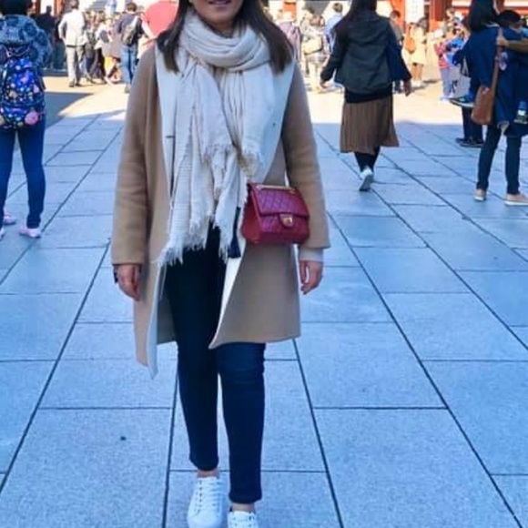 Uniqlo Light Camel Coat with Cream Interior Petite Fit with Hood and pockets - Picture 12 of 16